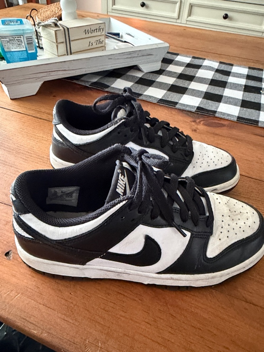 Nike Black and White Youth’s Low-Top Sneakers
